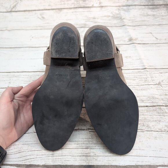 SEE BY CHLOE Eddie Harness Suede Booties Taupe Tan Size 37 - Picture 8 of 9